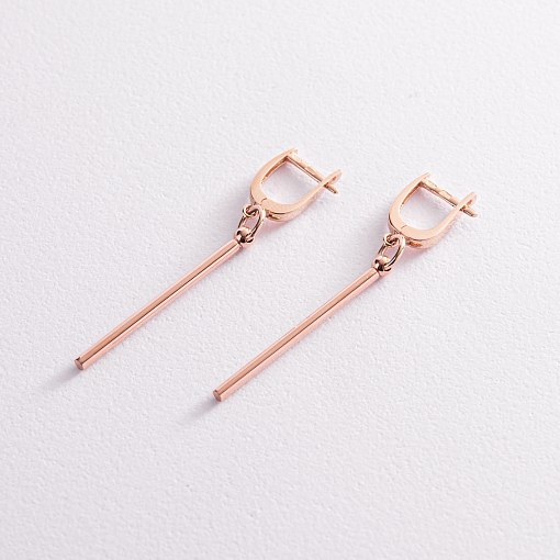 Серьги "Идеал" в красном золоте с08077 3