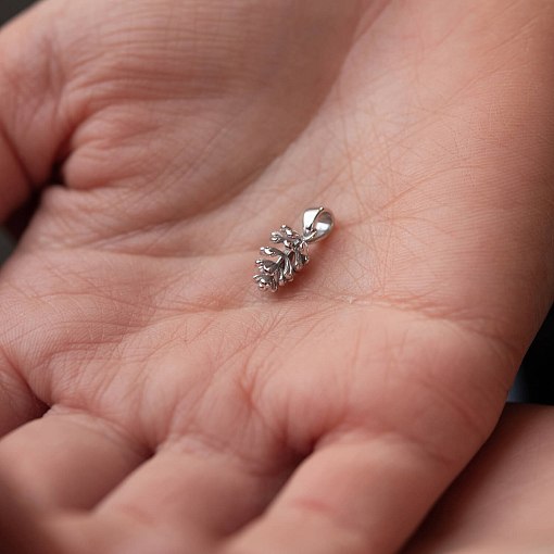 Кулон "Шишка" в белом золоте п03771 4