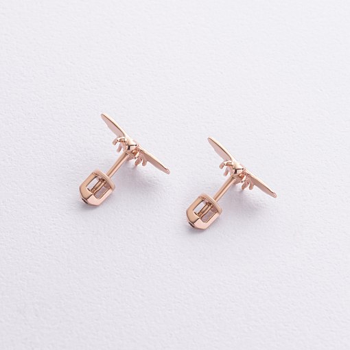 Золотые серьги - пусеты "Оса" с09260 2