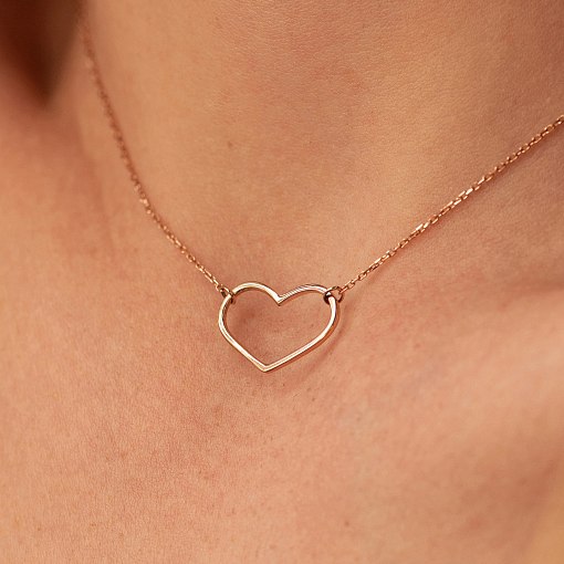 Колье "Сердечко" в красном золоте кол02471 4