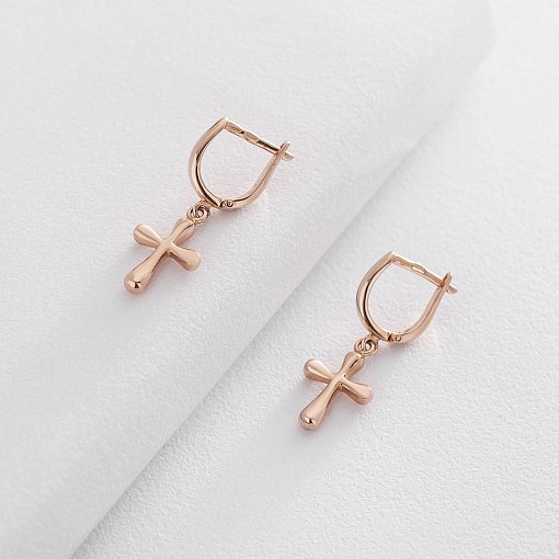 Серьги Частицы мудрости в красном золоте с05401