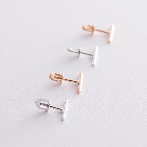 Золотые серьги-пусеты "Минимум" (круглые) с06684 6