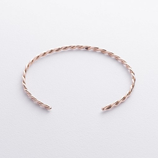 Жесткий золотой браслет "Переплетение" б05531 5