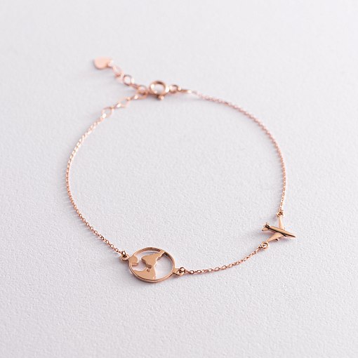 Браслет в красном золоте "Кругосветное путешествие" б04574