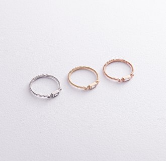 Кольцо "Кайла" в красном золоте (фианиты) к07398 №3