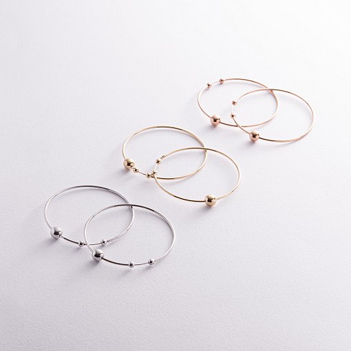 Серьги - кольца Гармония в желтом золоте с06691 5