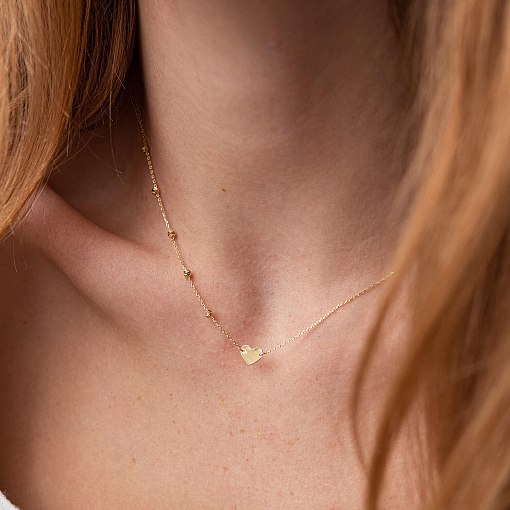 Колье "Сердечко" в желтом золоте кол02091 3