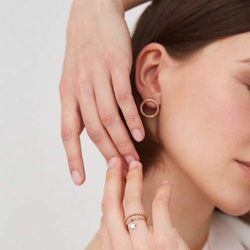 Золотые серьги - пусеты "Триана" с07334 5