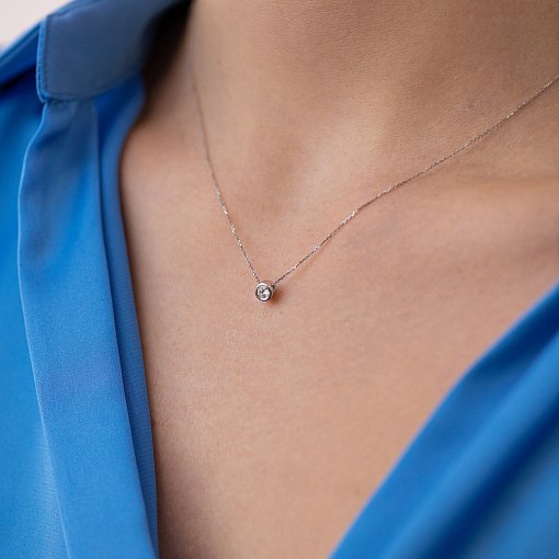 Золоте кольє з одним каменем (діамант) колб0104z 5