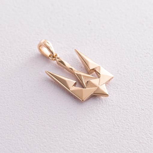 Кулон "Герб Украины - Тризуб" в желтом золоте п03718 4