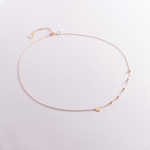 Колье "Сердечко" в желтом золоте кол02091 2