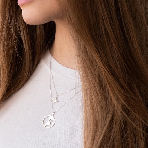 Колье в белом золоте "Кругосветное путешествие" кол01686 3