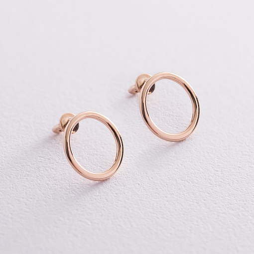 Золотые серьги "Круговорот" (1.25 см) с06682 3