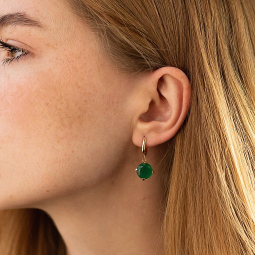 Золотые серьги "Влечение" с ониксом с05294 3