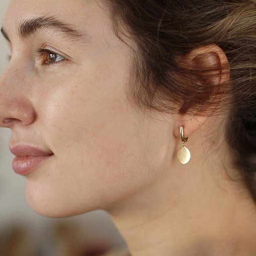 Серьги "Монетки" из красного золота с06399 4