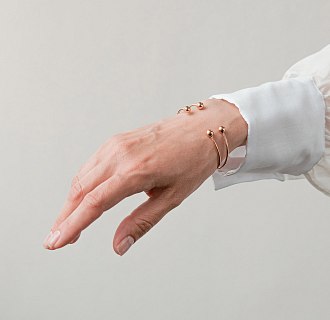 Жесткий браслет "Шарики" (красное золото) б05566 №2