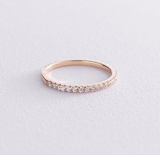 Золотое кольцо "Минимализм" с фианитами к06883 №4