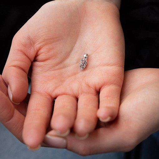 Кулон "Шишка" в белом золоте п03771 2