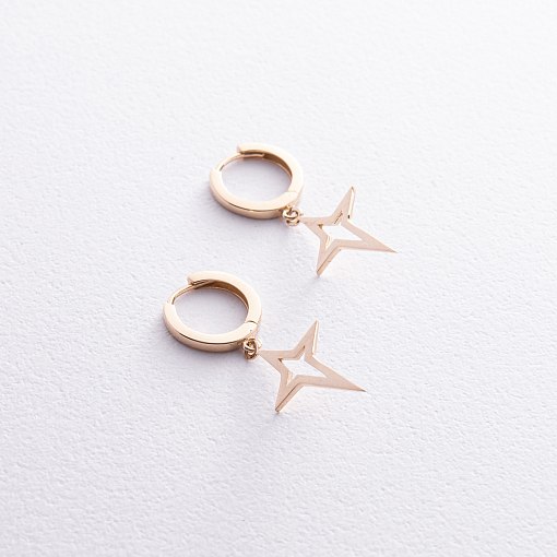 Серьги "Полярная звезда" в желтом золоте с08332 3