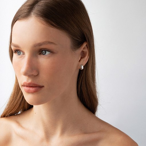 Серьги - пусеты "Polly" в белом золоте с09182 5