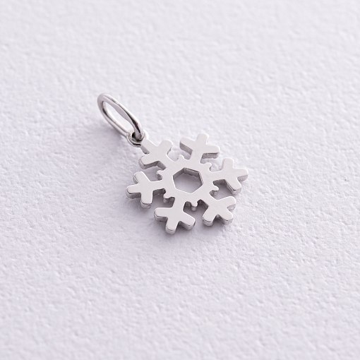 Золотая подвеска "Снежинка" с бриллиантами 112101121 3