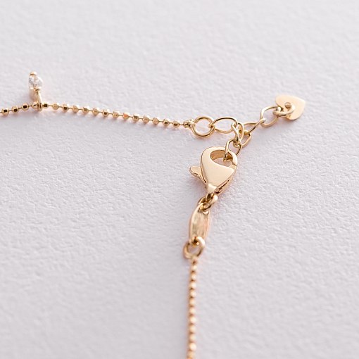 Браслет с фианитами из желтого золота б04218 2