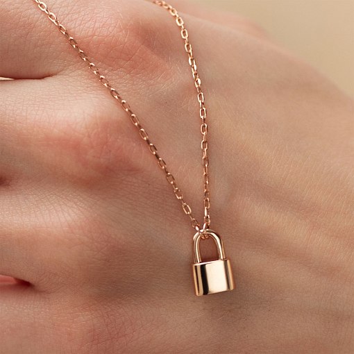 Колье "Замочек" в красном золоте кол01890 9