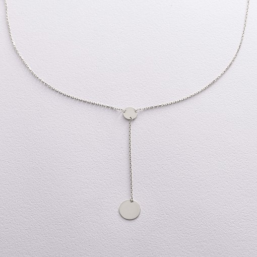 Кольє Монеточка в білому золоті (можливе гравіювання) кол01480 2