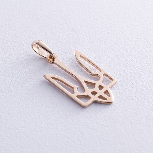 Золотая подвеска "Герб Украины - Тризуб" п03685 2