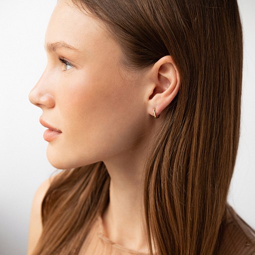 Серьги - кольца "Maya" в желтом золоте с09187 4