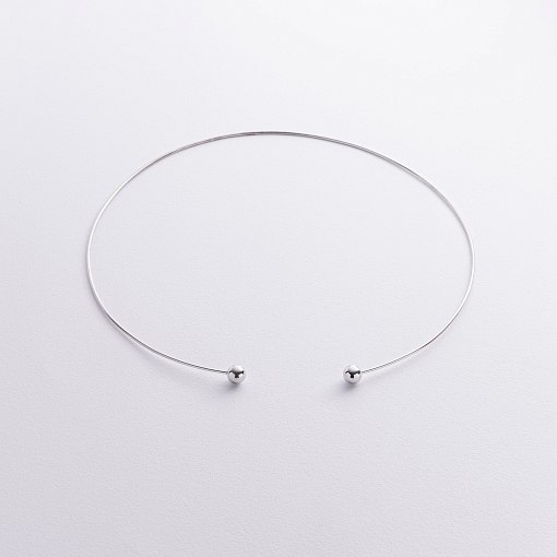 Колье - чокер "Miley" (белое золото) с шариками кол02551