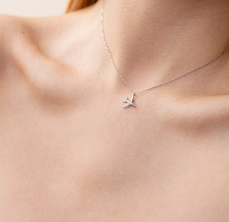 Колье "Самолетикк" в белом золоте кол01609 №7