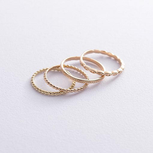 Кольцо "Шарики" в красном золоте к06601 6