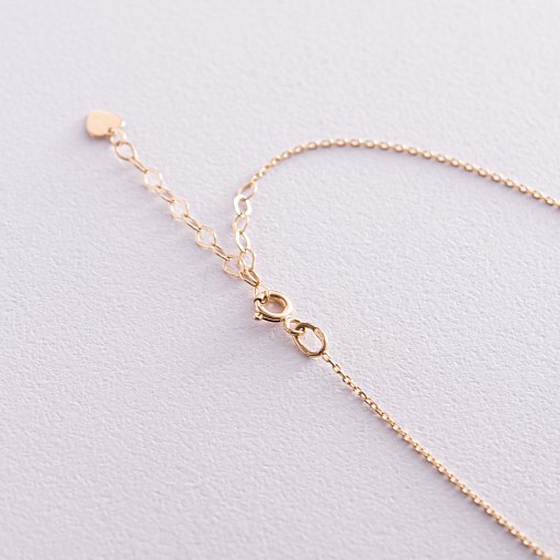 Колье в желтом золоте (зеленые и белые фианиты) кол02308 7