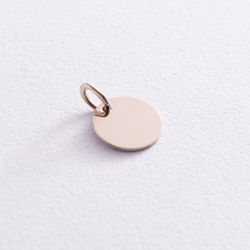 Кулон для гравировки в белом золоте (11 мм) п03604 2