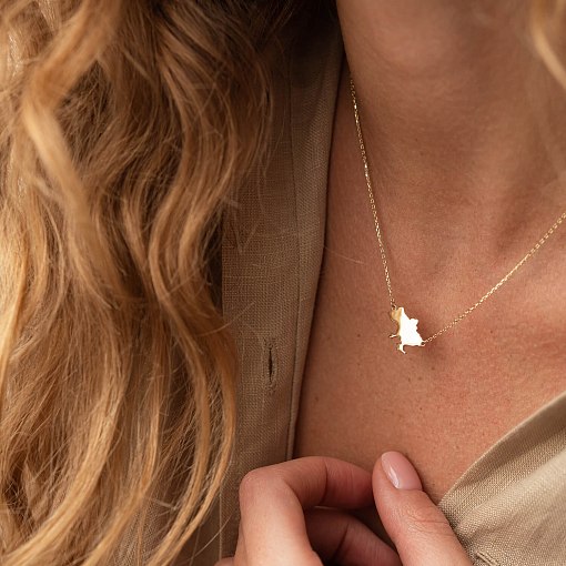 Колье "Моя Украина" в желтом золоте (возможна гравировка) кол02299 4