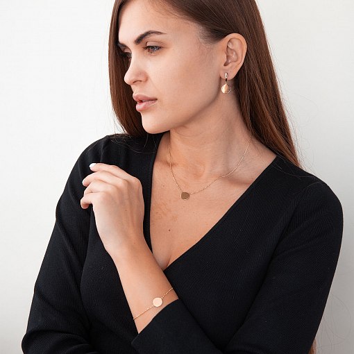 Серьги "Монетки" в желтом золоте с07624 7