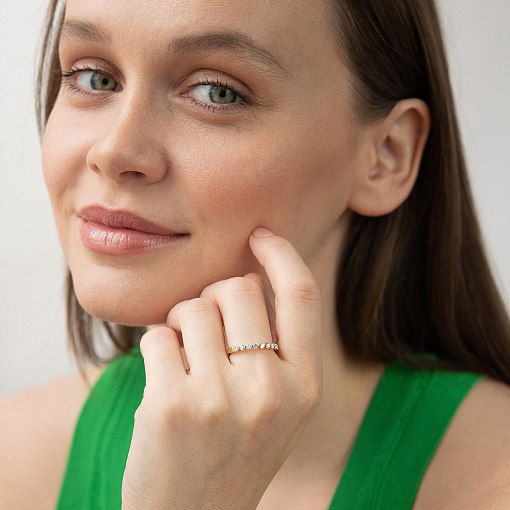 Золота каблучка з діамантами кб0593ri 2