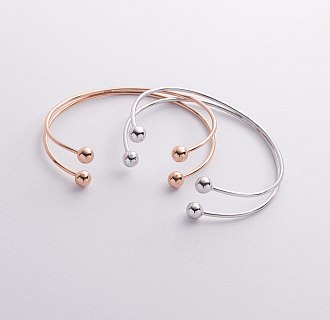 Жесткий браслет "Шарики" (белое золото) б05580 №8