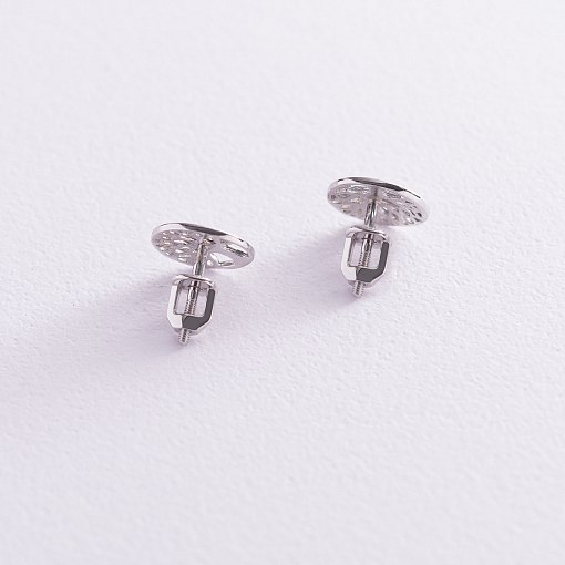 Серьги - пусеты "Древо жизни" в белом золоте с06985 3