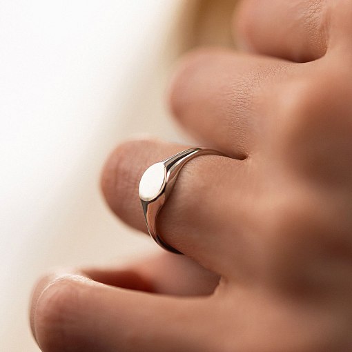 Печатка в білому золоті (можливе гравіювання) к07516 4