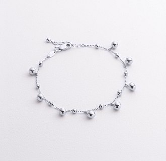 Браслет "Шарики" в белом золоте б05762