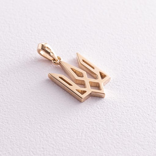 Подвеска "Герб Украины - Тризуб" в желтом золоте п03717 3