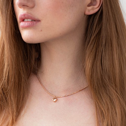 Колье "Сердечко" в красное золоте кол01143 2