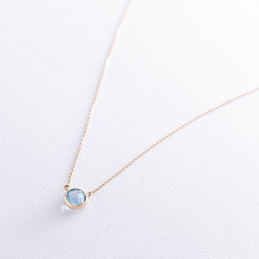 Кольє з топазом в жовтому золоті кол01340