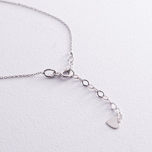 Кольє з одним фіанітом (біле золото) кол02278 5