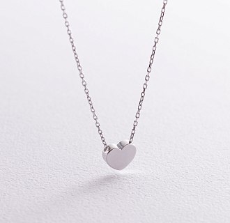 Колье "Сердечко" в белом золоте кол01253