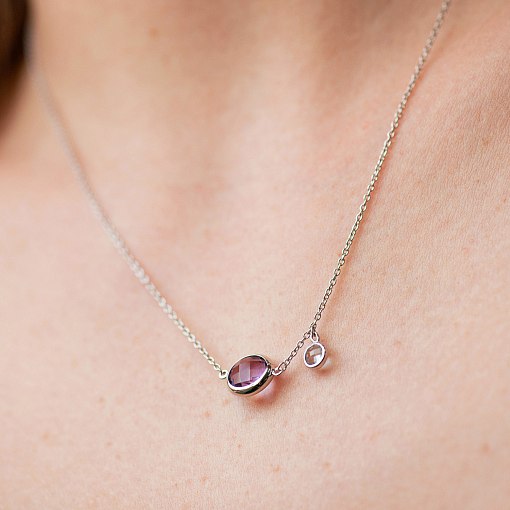 Золоте кольє (аметист, топаз) кол01858 2