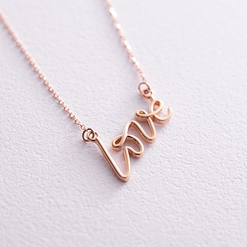 Колье "Love" в красном золоте кол02265 8