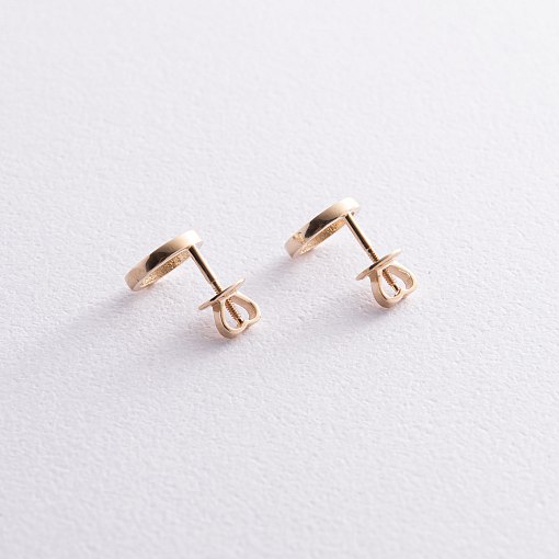 Серьги - пусеты "Круговорот" в желтом золоте с08304 5